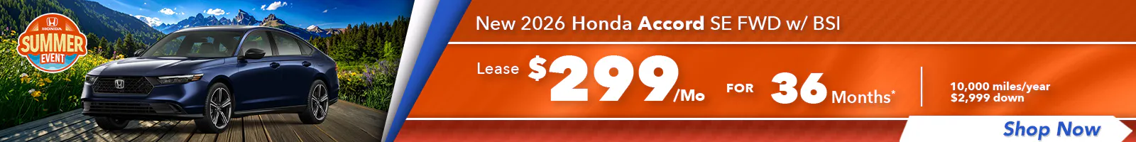 New 2026 Honda Accord SE FWD w/ BSI