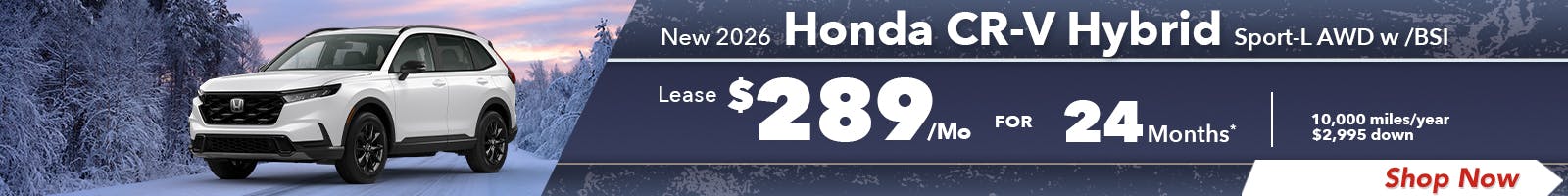 New 2026 Honda CR-V Hybrid Sport-L AWD w /BSI