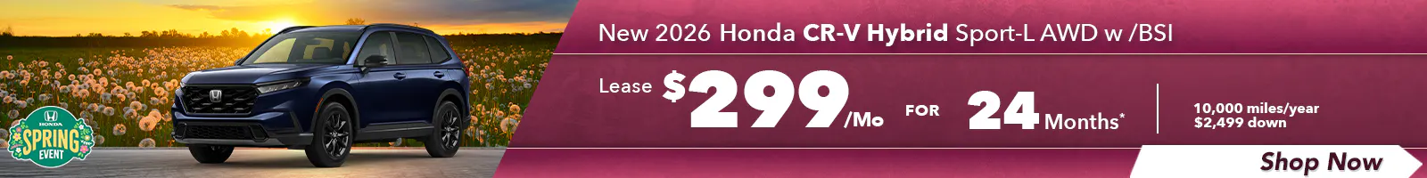 New 2026 Honda CR-V Hybrid Sport-L AWD w /BSI