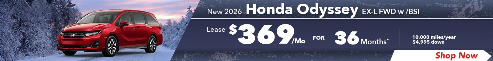 New 2026 Honda Odyssey EX-L FWD w /BSI