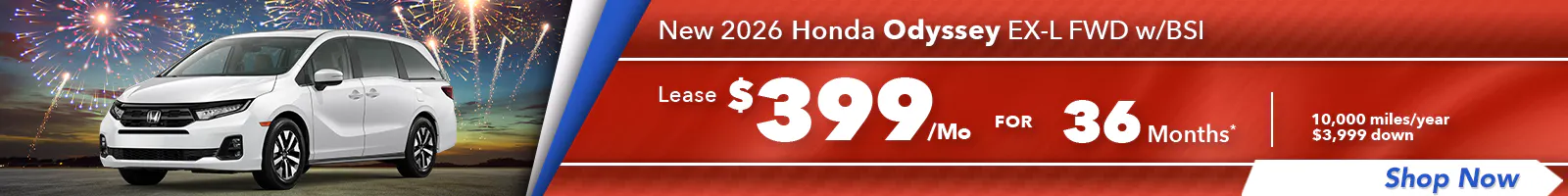 New 2026 Honda Odyssey EX-L FWD w/BSI