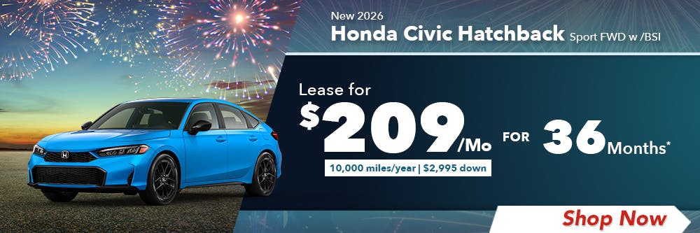 New 2026 Honda Civic Sport FWD w /BSI | Diehl Honda of Massillon