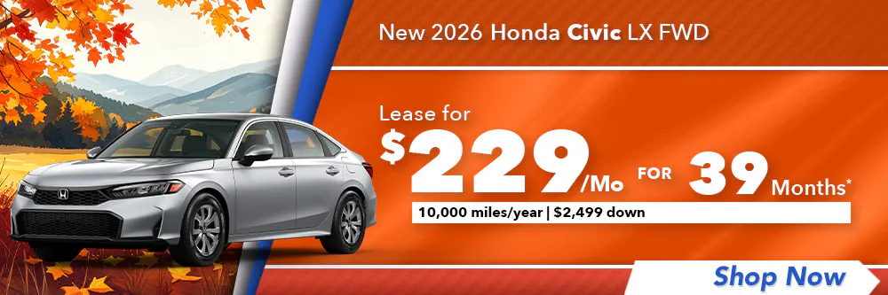 New 2026 Honda Civic LX FWD | Diehl Honda of Massillon