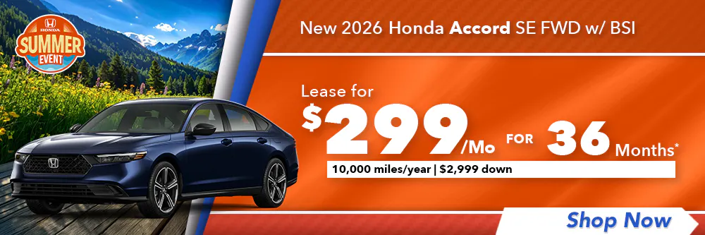 New 2026 Honda Accord SE FWD w/ BSI | Diehl Honda of Massillon