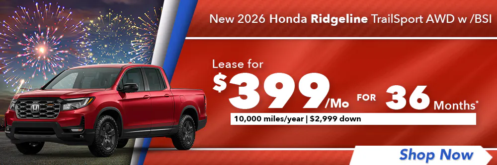 New 2026 Honda Ridgeline TrailSport AWD w /BSI | Diehl Honda of Massillon