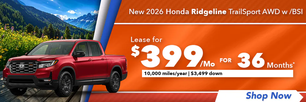 New 2026 Honda Ridgeline TrailSport AWD w /BSI | Diehl Honda of Massillon