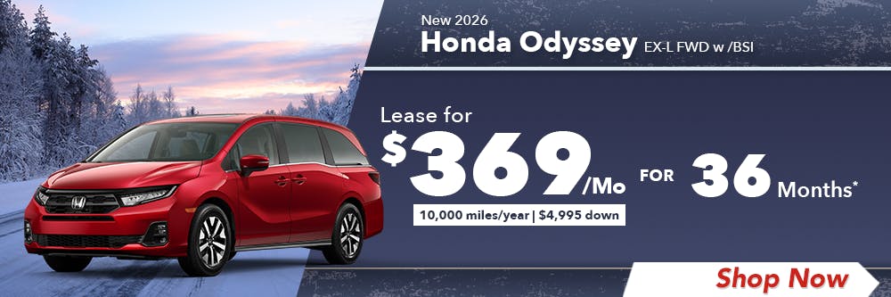 New 2026 Honda Odyssey EX-L FWD w /BSI | Diehl Honda of Massillon