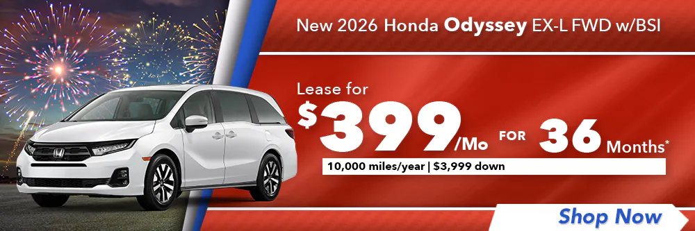 New 2026 Honda Odyssey EX-L FWD w/BSI | Diehl Honda of Massillon