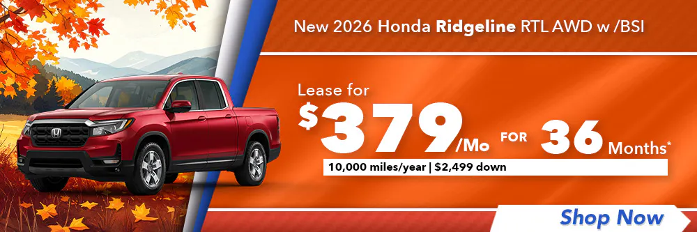New 2026 Honda Ridgeline RTL AWD w/ BSI | Diehl Honda of Massillon