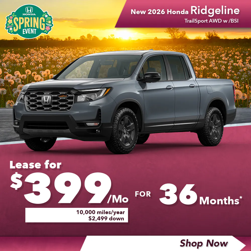 New 2026 Honda Ridgeline TrailSport AWD w /BSI | Diehl Honda of Massillon
