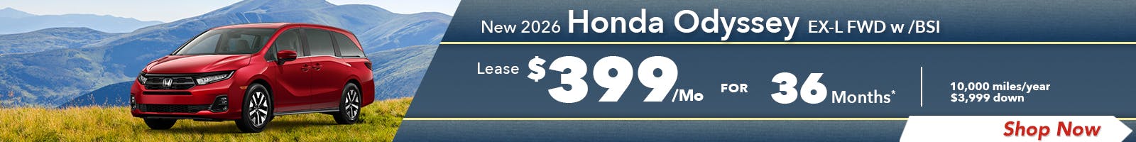 New 2026 Honda Odyssey EX-L FWD w /BSI