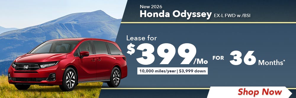 New 2026 Honda Odyssey EX-L FWD w /BSI | Diehl Honda of Massillon
