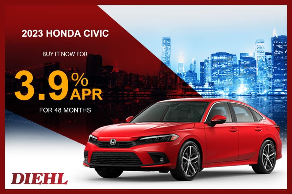 3.9% APR financing on 2023 Honda Civic | Diehl Honda of Massillon