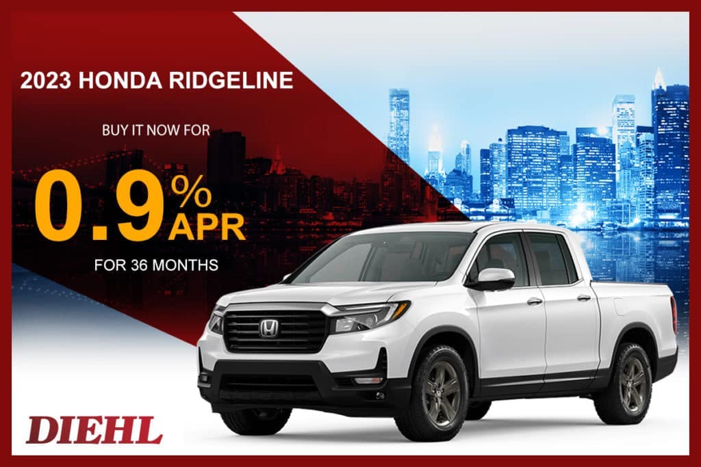 0.9% APR financing on 2023 Honda Ridgeline | Diehl Honda of Massillon