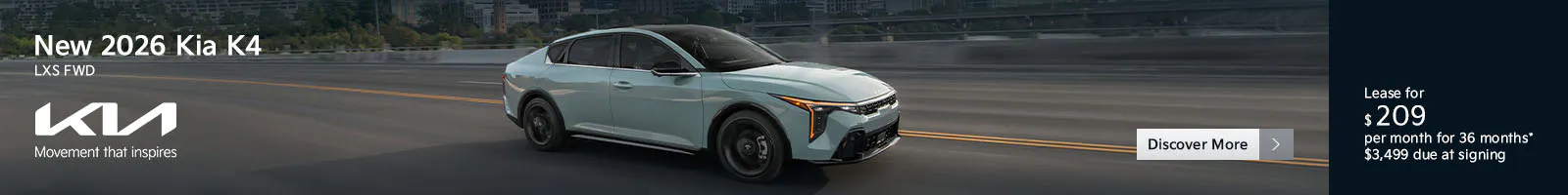 New 2026 Kia K4 LXS FWD