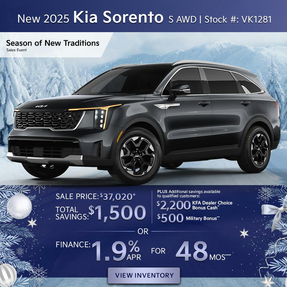 New 2025 Kia Sorento S AWD | Diehl Kia of Beaver