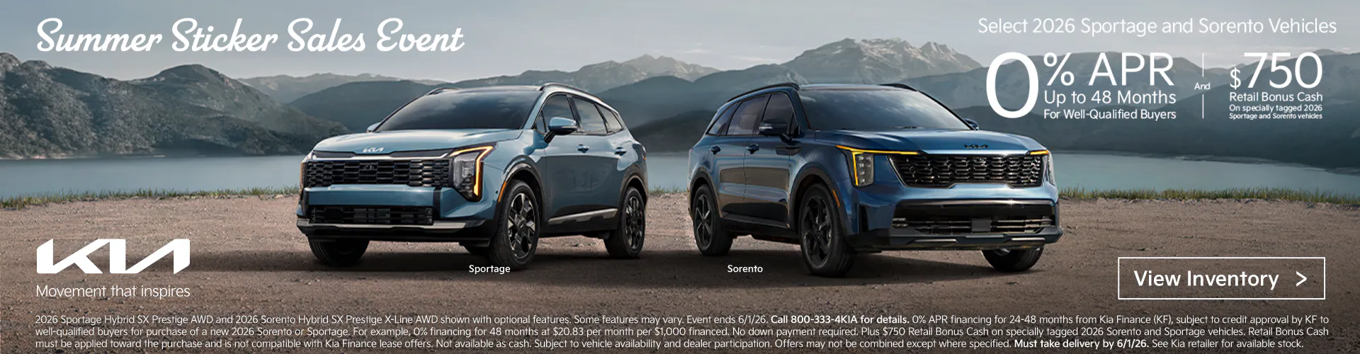 Summer Sticker Sales Sorento and Sportage