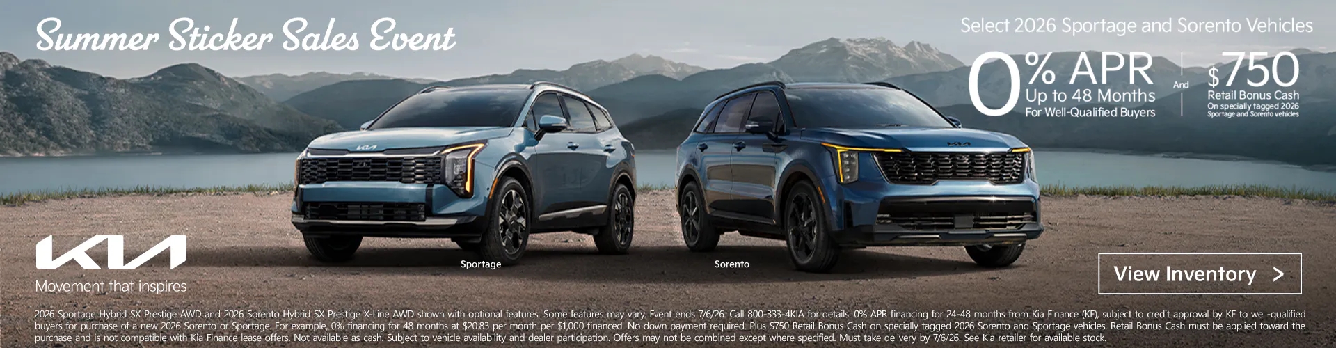 Summer Sticker Sales Sorento and Sportage