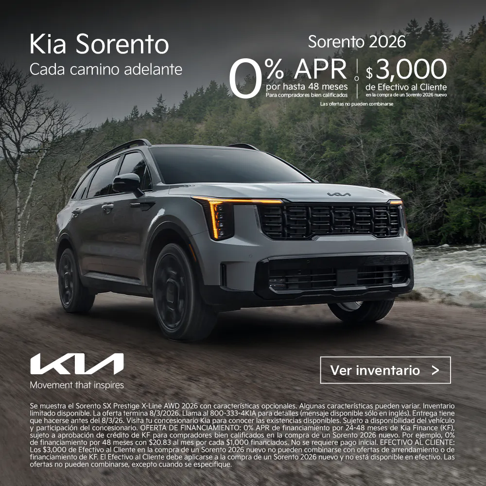 New 2026 Kia Sorento Cada Camino Adelante