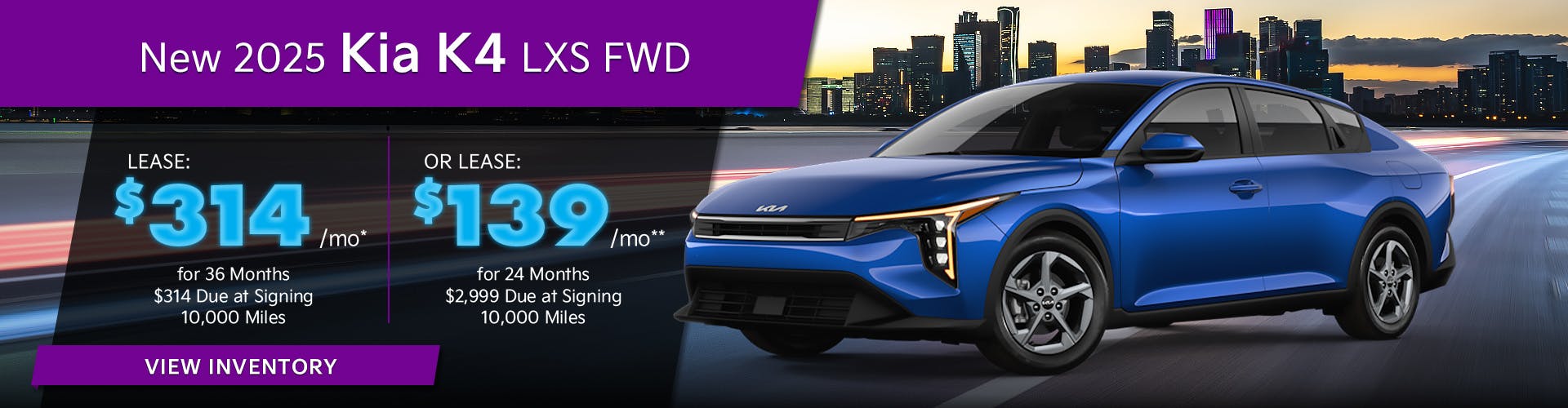 New 2025 Kia K4 LXS FWD