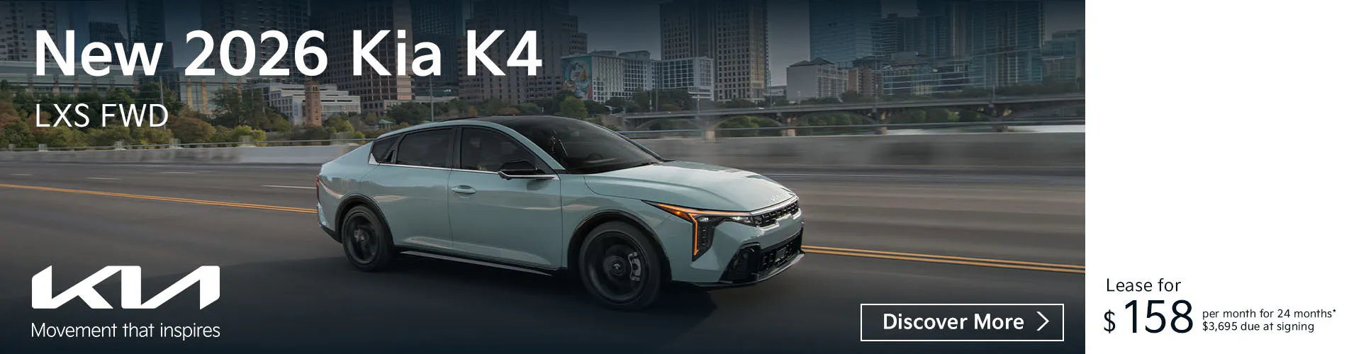 New 2026 Kia K4 LXS FWD