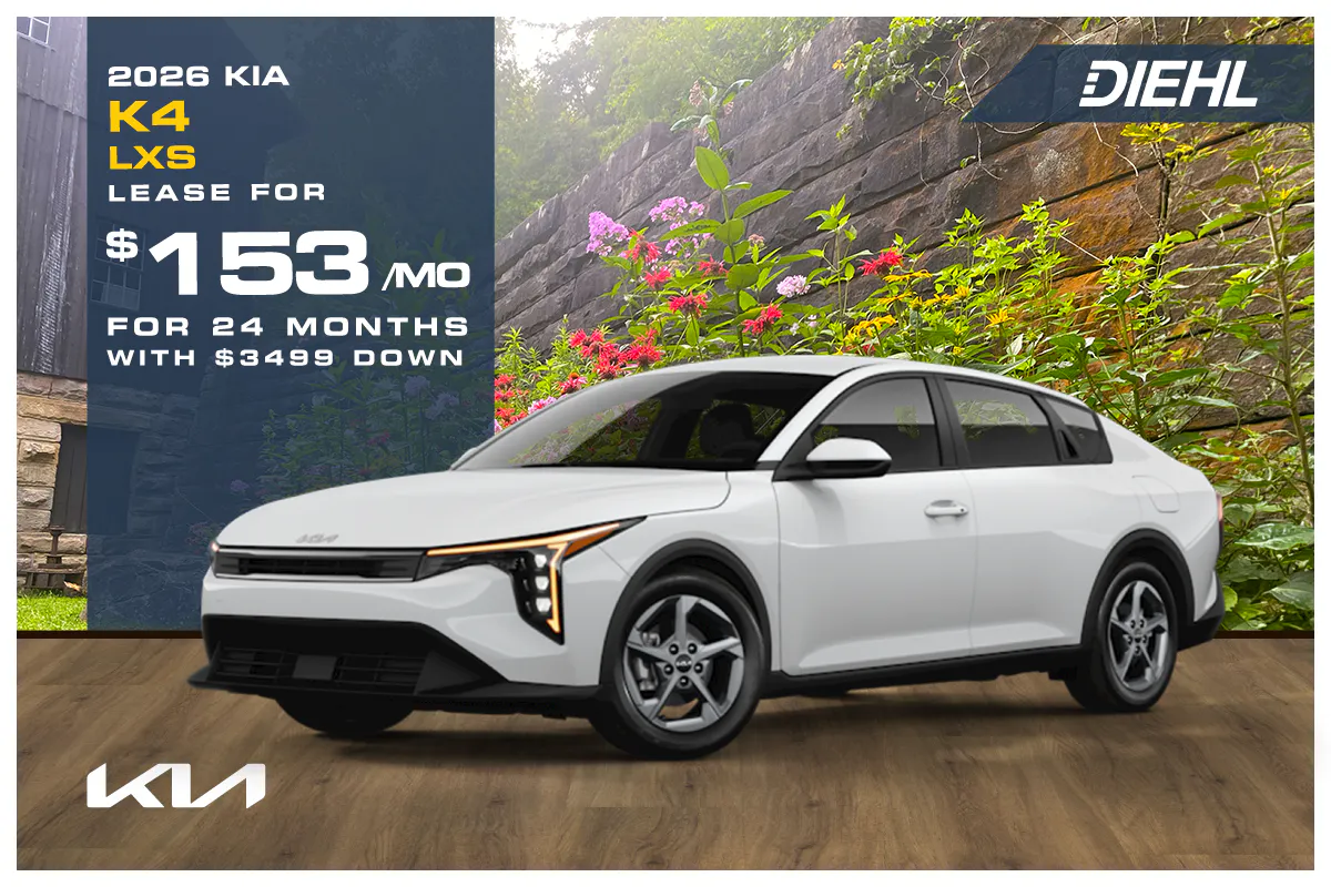 New 2026 KIA K4 LXS | Diehl Kia of Hermitage