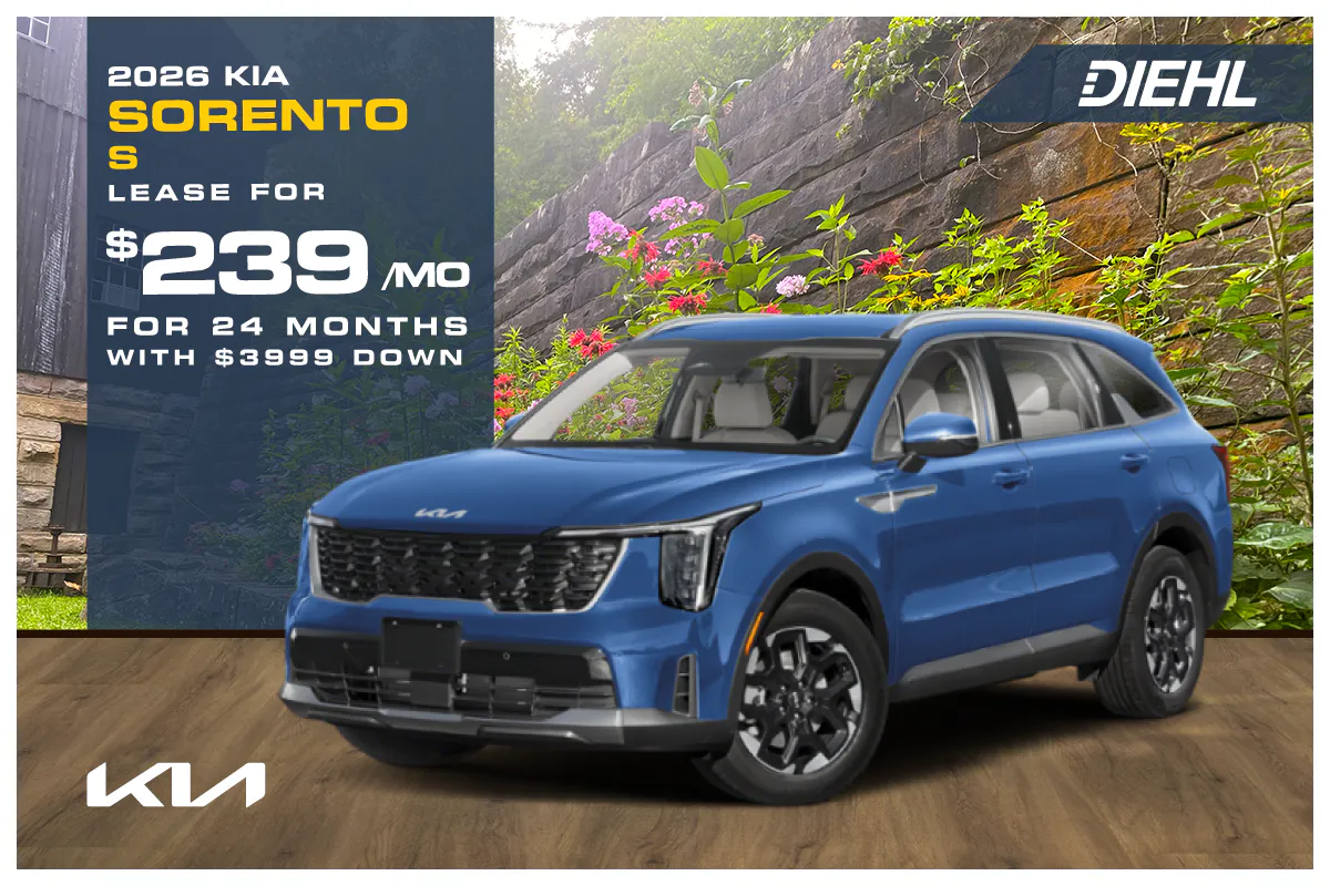 New 2026 Kia Sorento S AWD | Diehl Kia of Hermitage