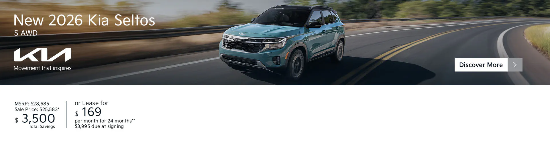 New 2026 Kia Seltos S AWD