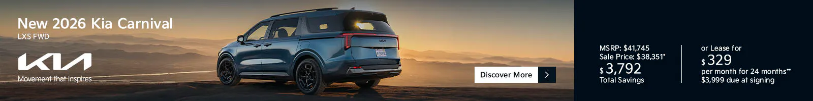 New 2026 Kia Carnival LXS FWD