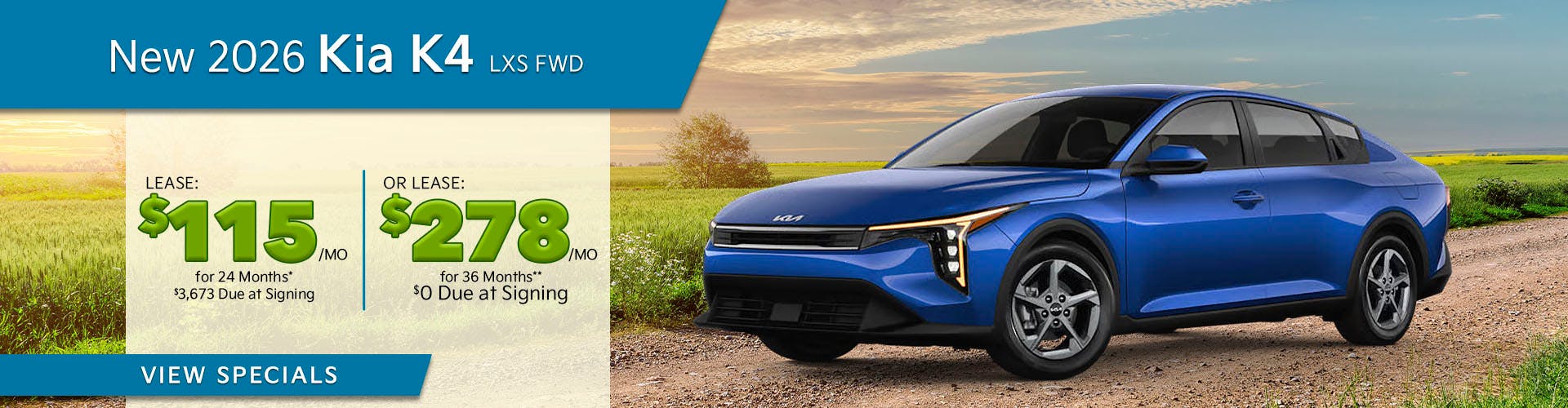 New 2026 Kia K4 LXS FWD