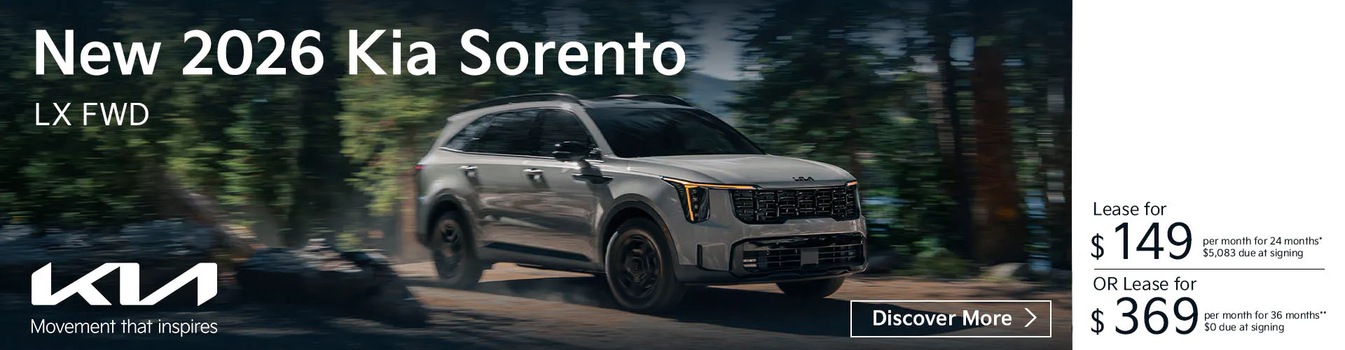 New 2026 Kia Sorento LX FWD