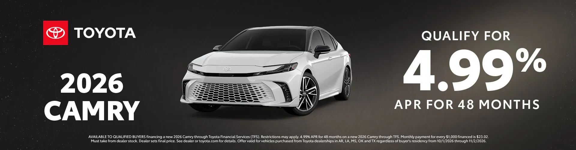 October 2026 GST Camry APR
