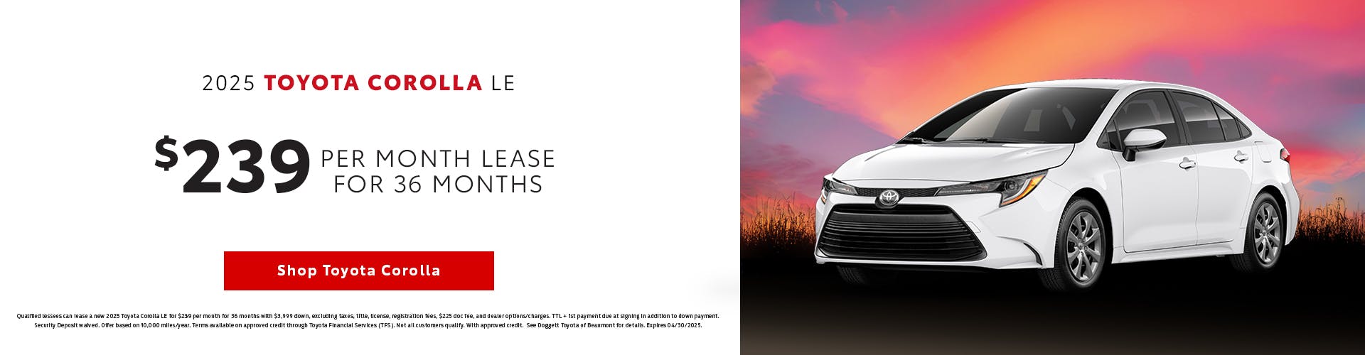 April 2025 GST Corolla