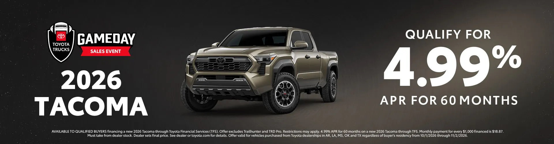 October 2026 GST Tacoma APR