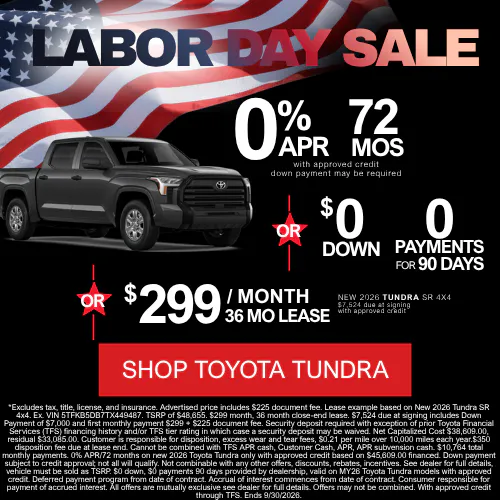 September 2026 Tundra 0 APR