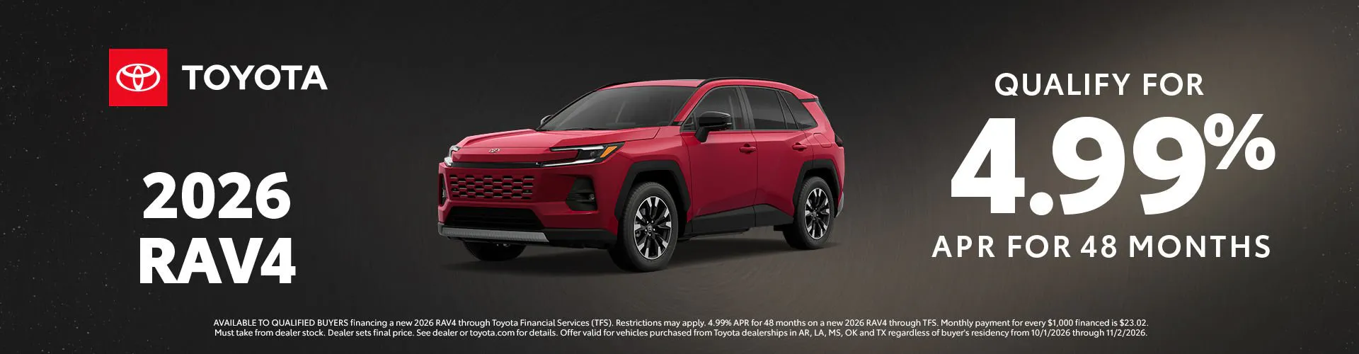 October 2026 GST RAV4 APR