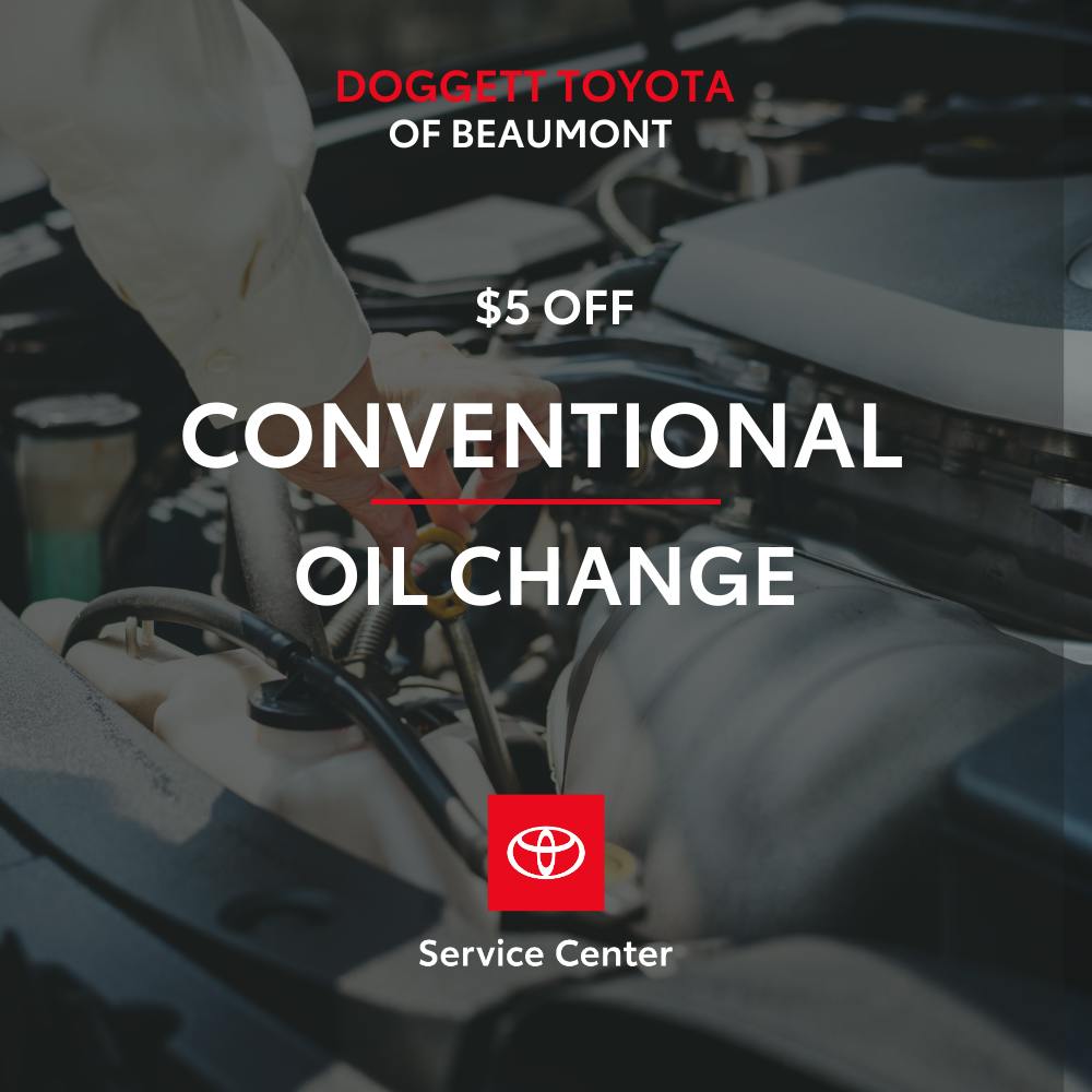 5$ Off Conventional Oil Change | Doggett Toyota of Beaumont