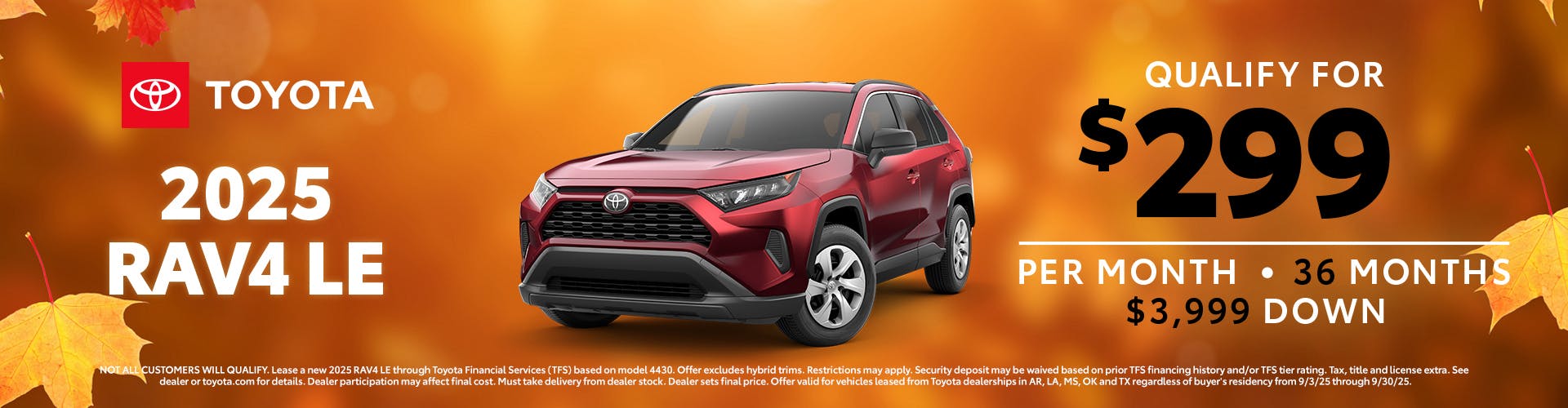 September 2025 GST RAV4 Lease