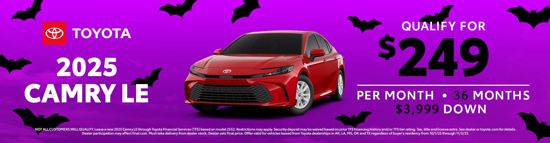 October 2025 GST Camry Lease