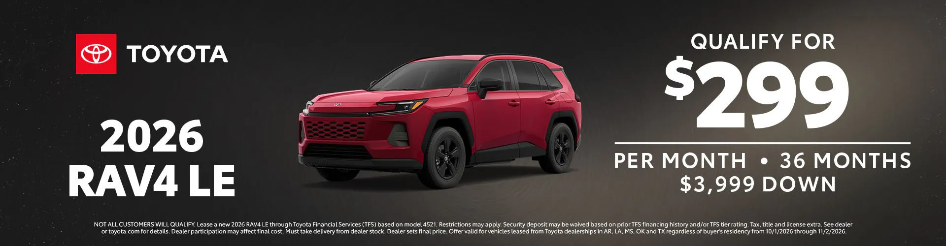 October 2026 GST RAV4 Lease