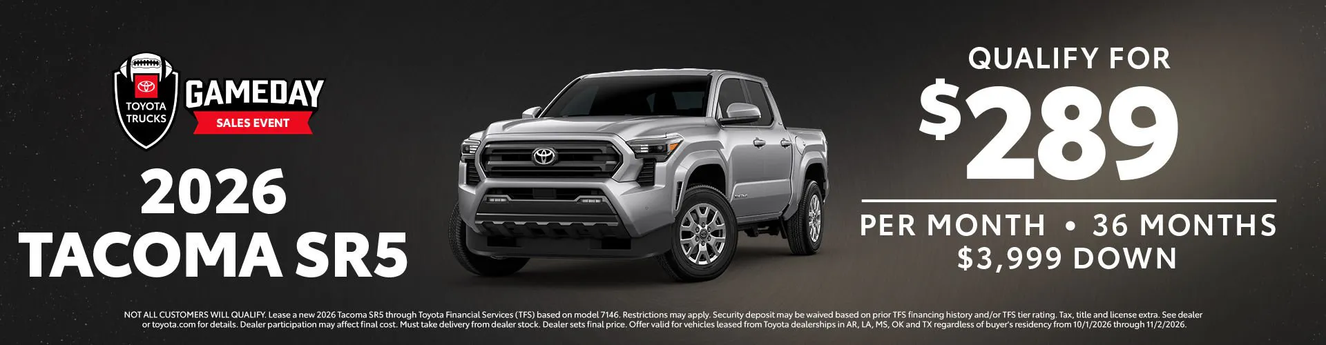 October 2026 GST Tacoma Lease