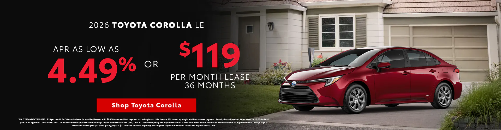 Corolla 4.49% APR