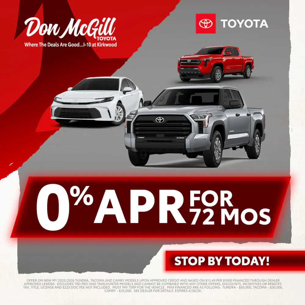 0% APR for 72 Months | Don McGill Toyota