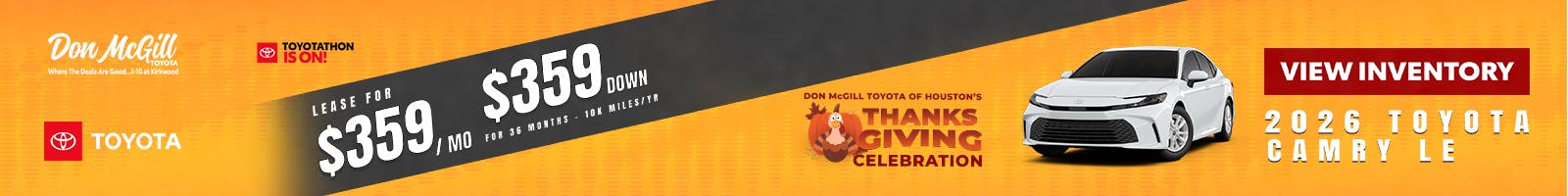 2026 Camry LE Toyotathon Sales Event