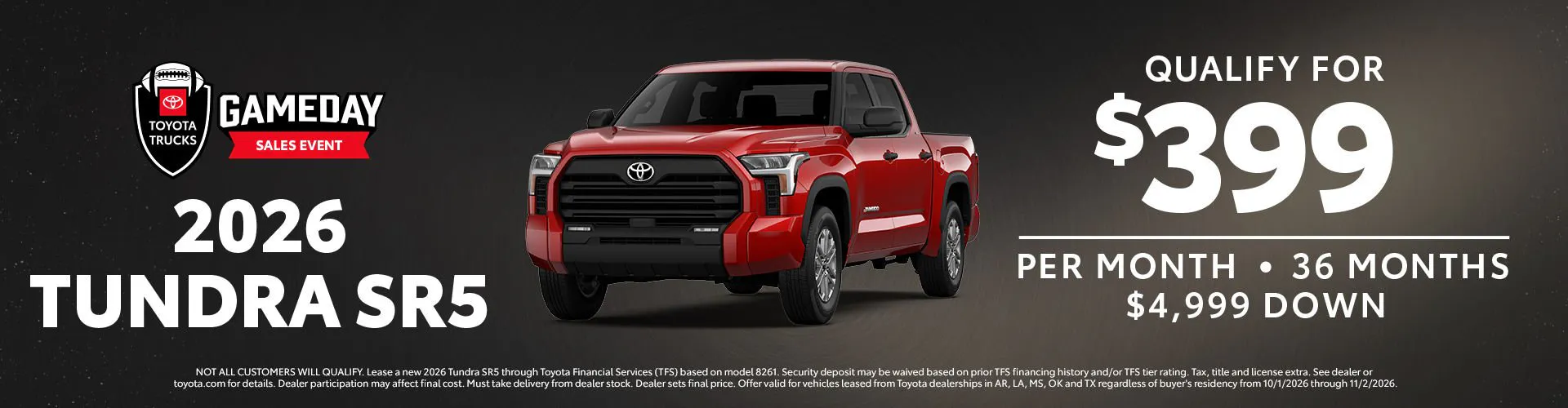 October 2026 GST Tundra Lease
