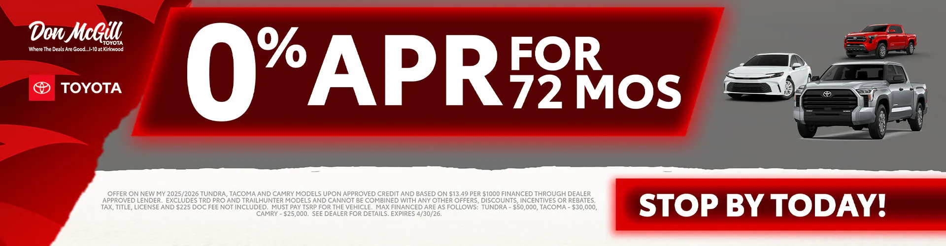 0% APR for 72 Months