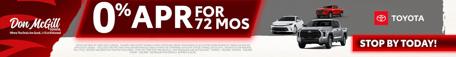 0% APR for 72 Months