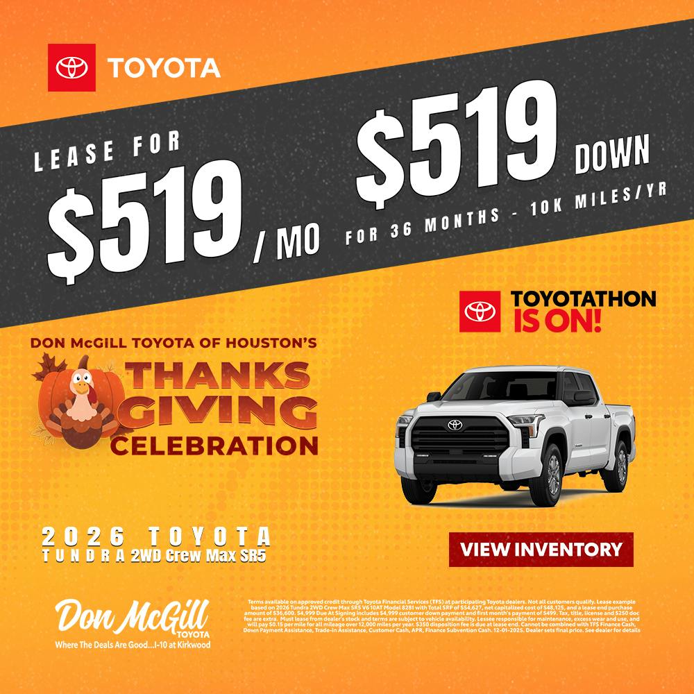 2026 Tundra SR5 Crewmax Toyotathon Sales Event
