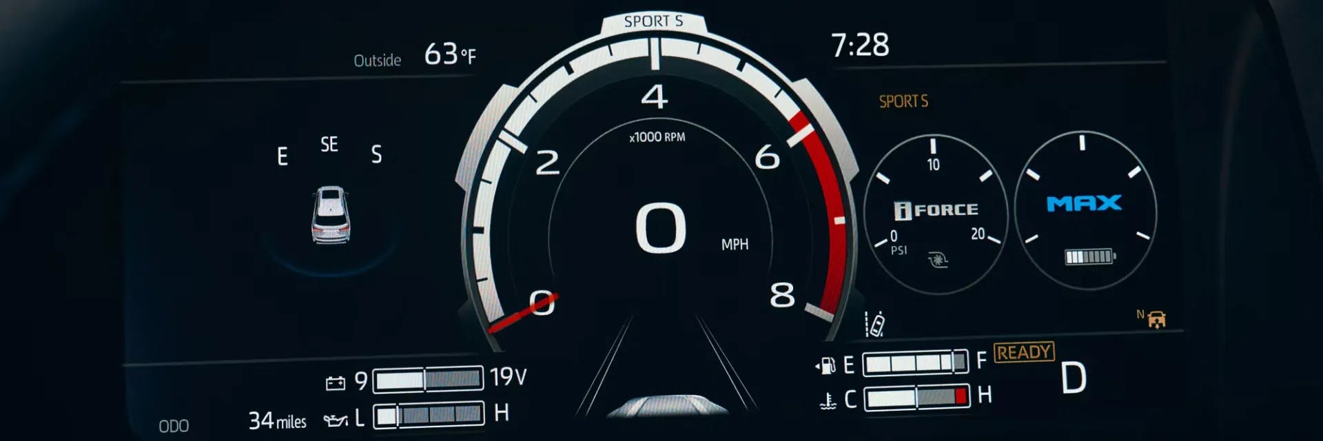 Close up image of the new 2025 Sequoia speedometer