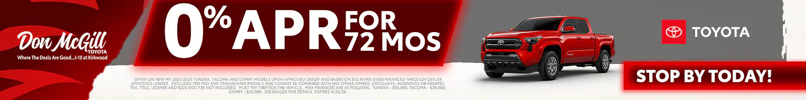 0% APR for 72 Months